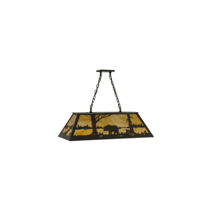 Bear at Lake 6 Light 17" Wide Linear Pendant