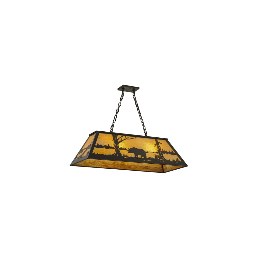 Bear at Lake 6 Light 17" Wide Linear Pendant