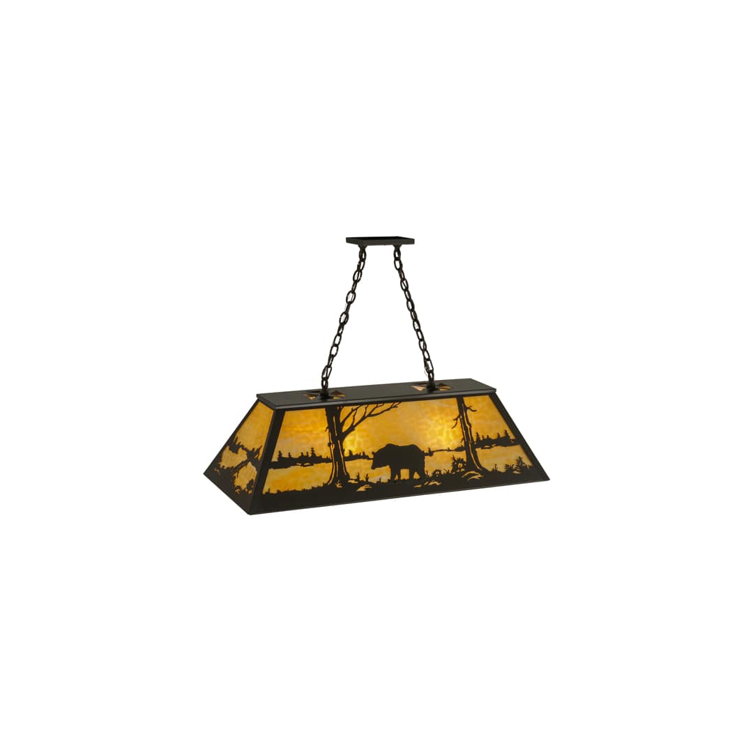 Bear at Lake 6 Light 17" Wide Linear Pendant