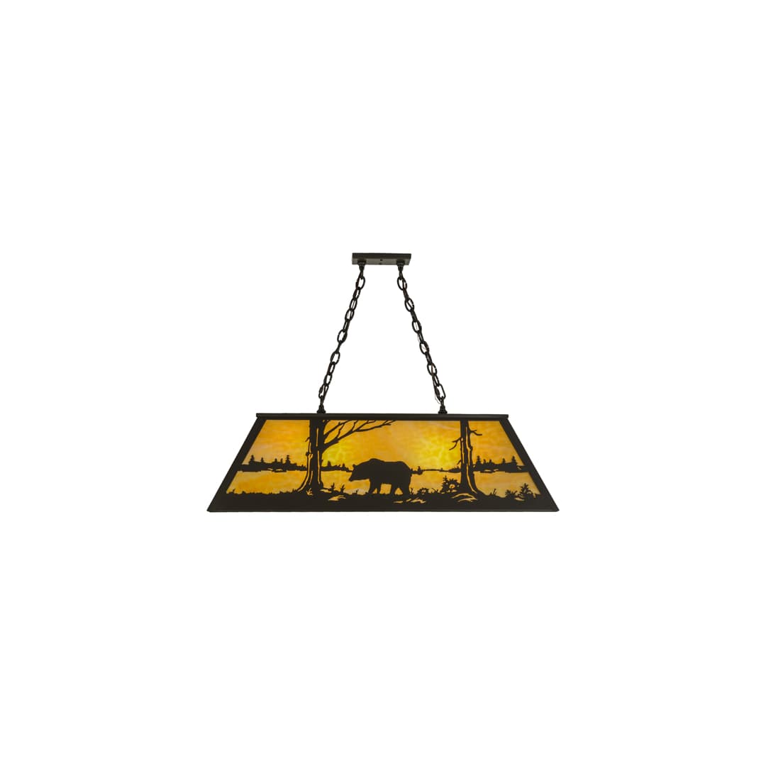 Bear at Lake 6 Light 17" Wide Linear Pendant
