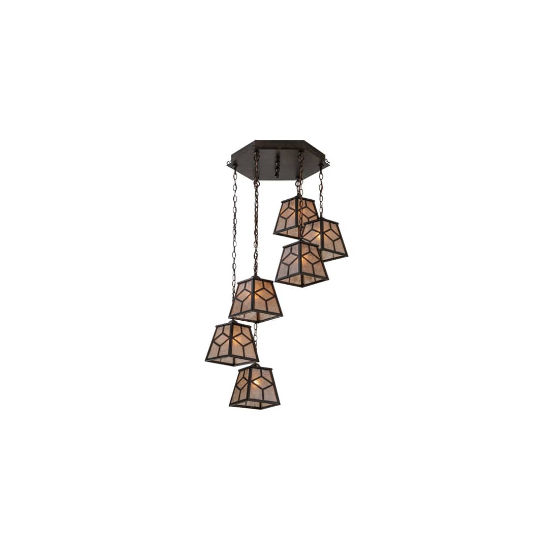 Craftsman 6 Light 27" Wide Multi Light Pendant