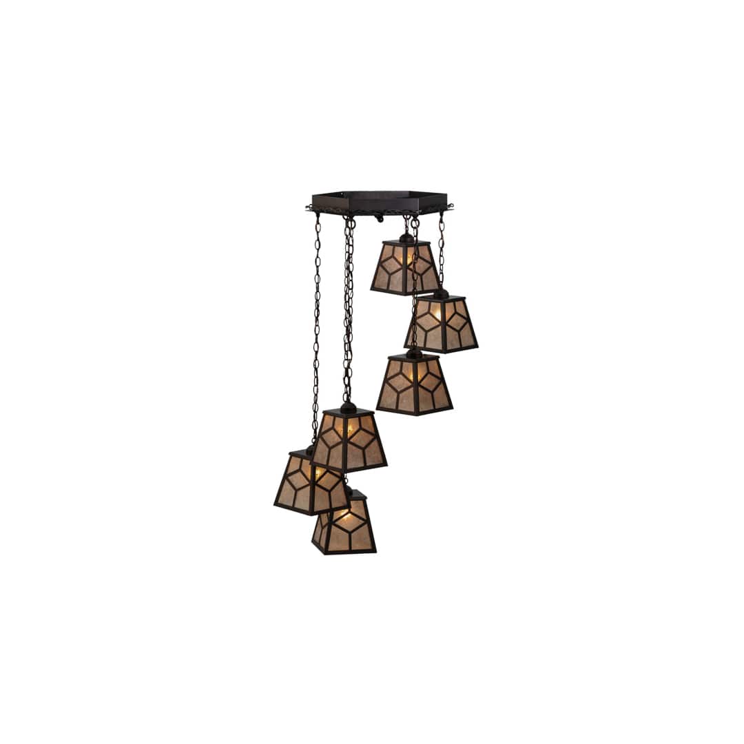 Craftsman 6 Light 27" Wide Multi Light Pendant