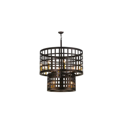 Cilindro Golpe 12 Light 40" Wide Cage Pendant