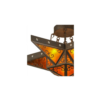 Star 6 Light 36" Wide Semi-Flush Ceiling Fixture
