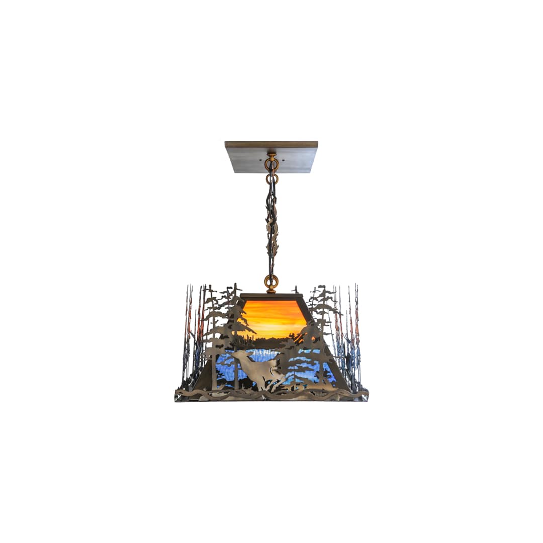 Deer Through the Trees 9 Light 20" Wide Linear Pendant