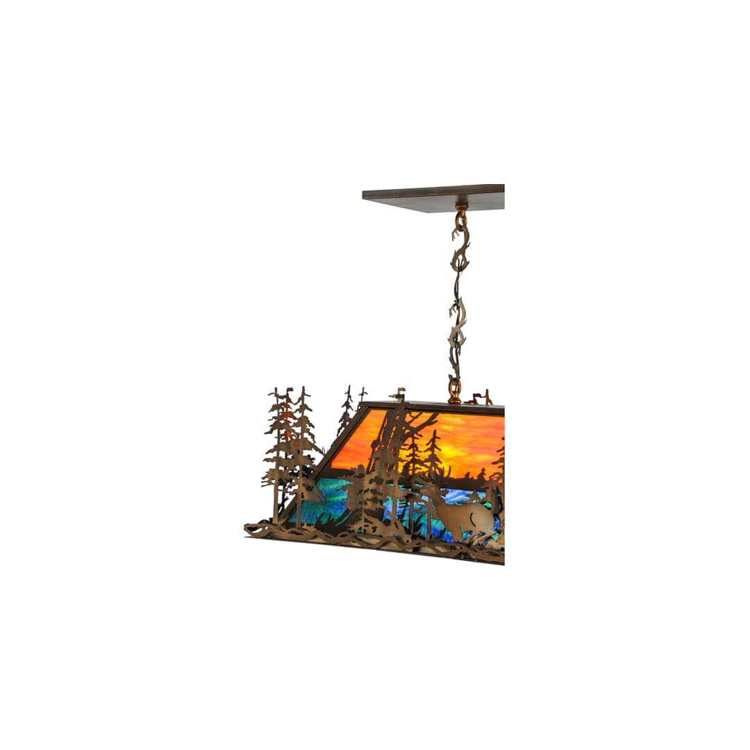 Deer Through the Trees 9 Light 20" Wide Linear Pendant
