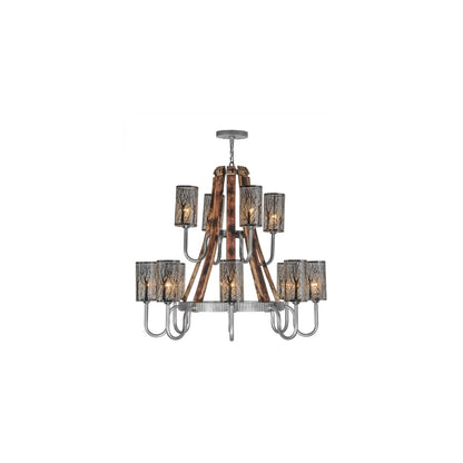 Barrel Stave 12 Light 44" Wide Chandelier
