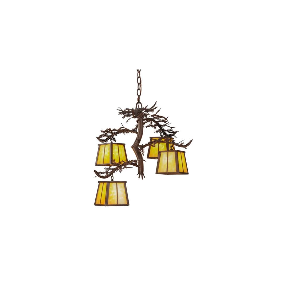 Pine Branch 4 Light 28" Wide Chandelier