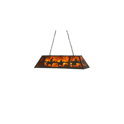 Personalized 9 Light 17" Wide Linear Pendant