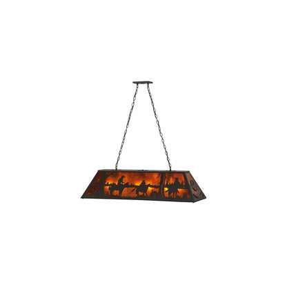 Personalized 9 Light 17" Wide Linear Pendant