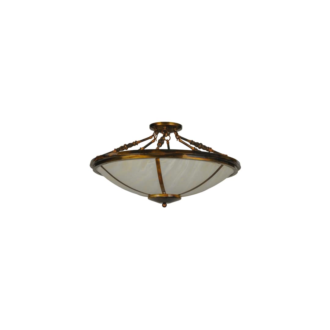 Commerce 4 Light 31" Wide Semi-Flush Bowl Ceiling Fixture - Light Burnished Transparent Gold Finish