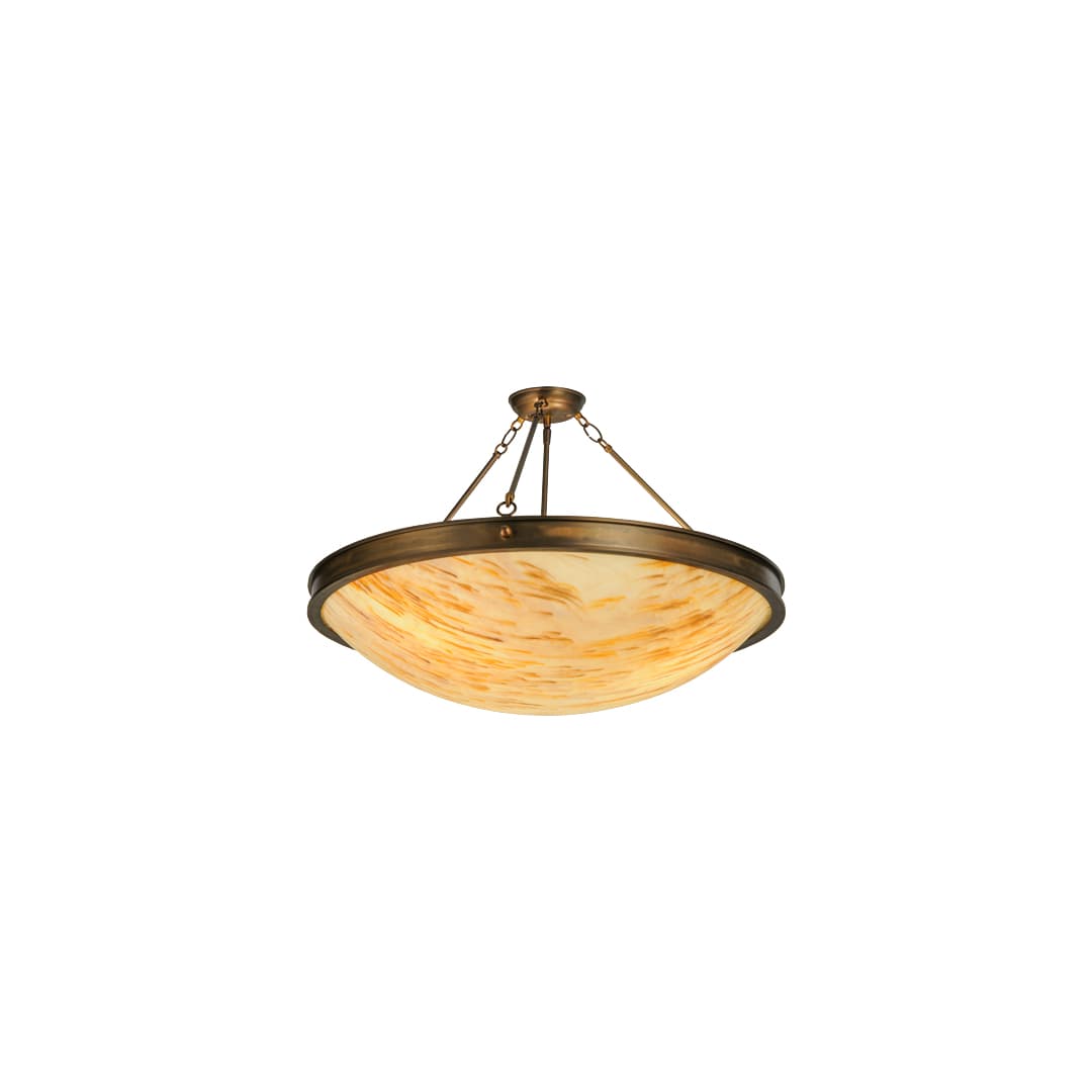 Dionne 3 Light 30" Wide Semi-Flush Bowl Ceiling Fixture - Antique Copper Finish