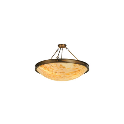 Dionne 3 Light 30" Wide Semi-Flush Bowl Ceiling Fixture - Antique Copper Finish