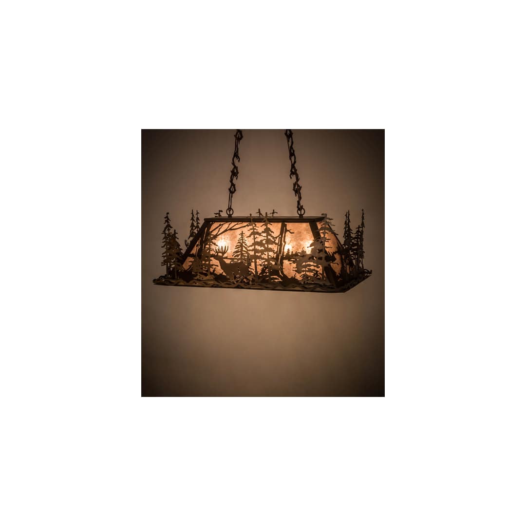 Deer through the Trees 5 Light 20" Wide Linear Pendant