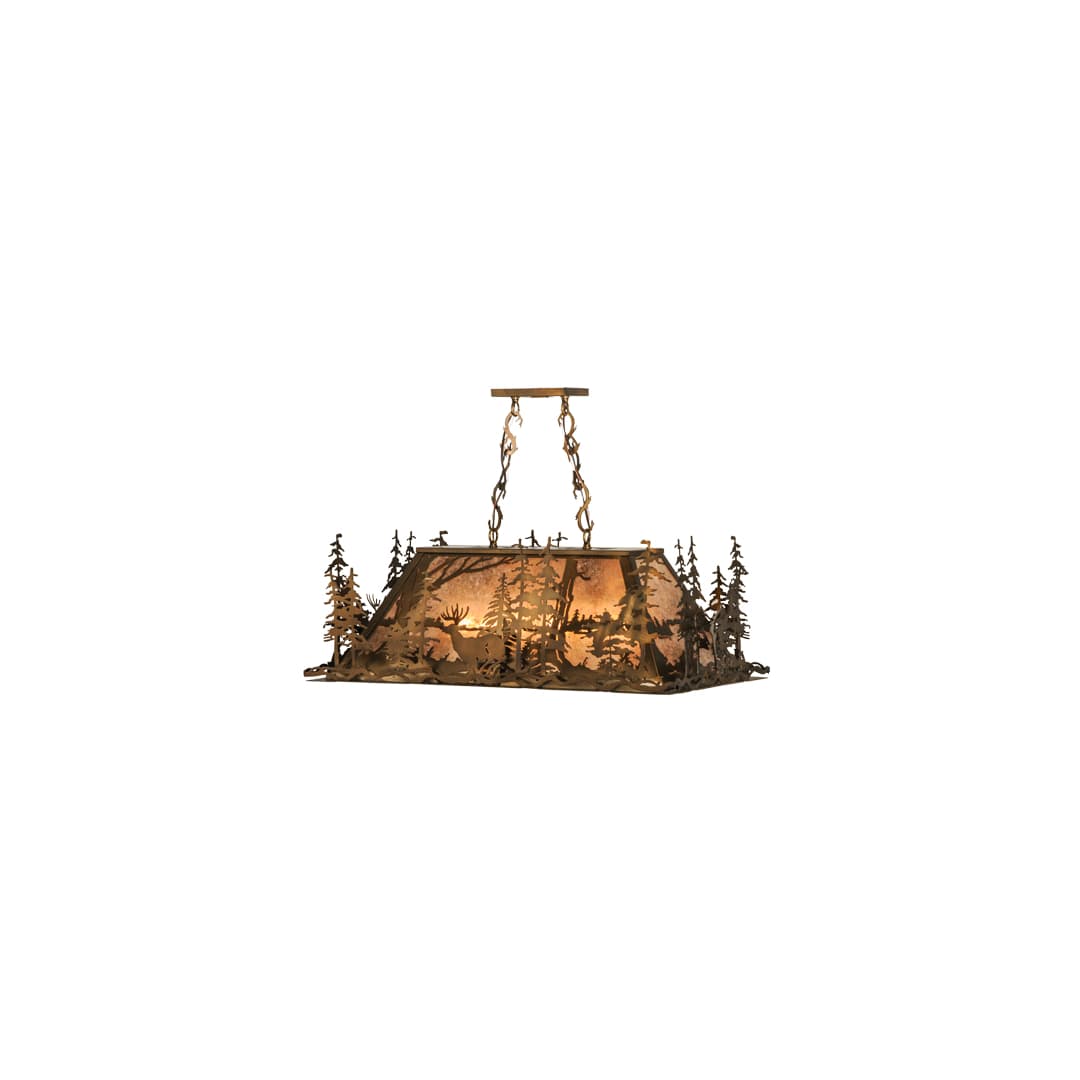 Deer through the Trees 5 Light 20" Wide Linear Pendant