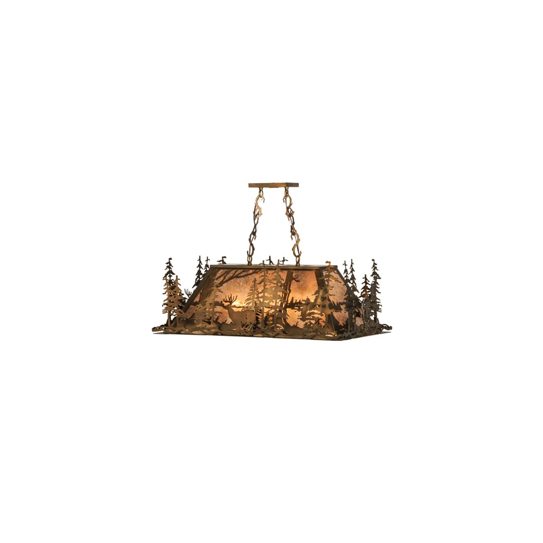Deer through the Trees 5 Light 20" Wide Linear Pendant