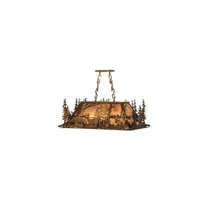 Deer through the Trees 5 Light 20" Wide Linear Pendant