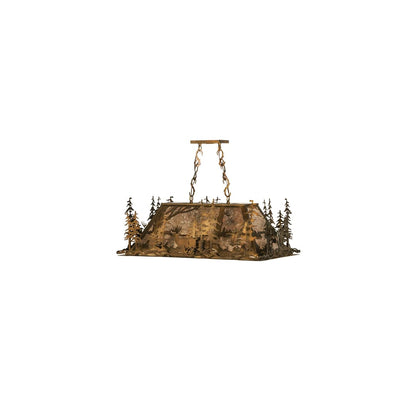 Deer through the Trees 5 Light 20" Wide Linear Pendant