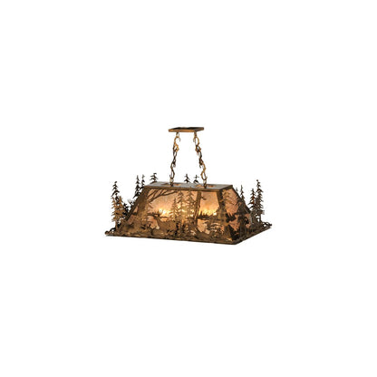 Deer through the Trees 5 Light 20" Wide Linear Pendant