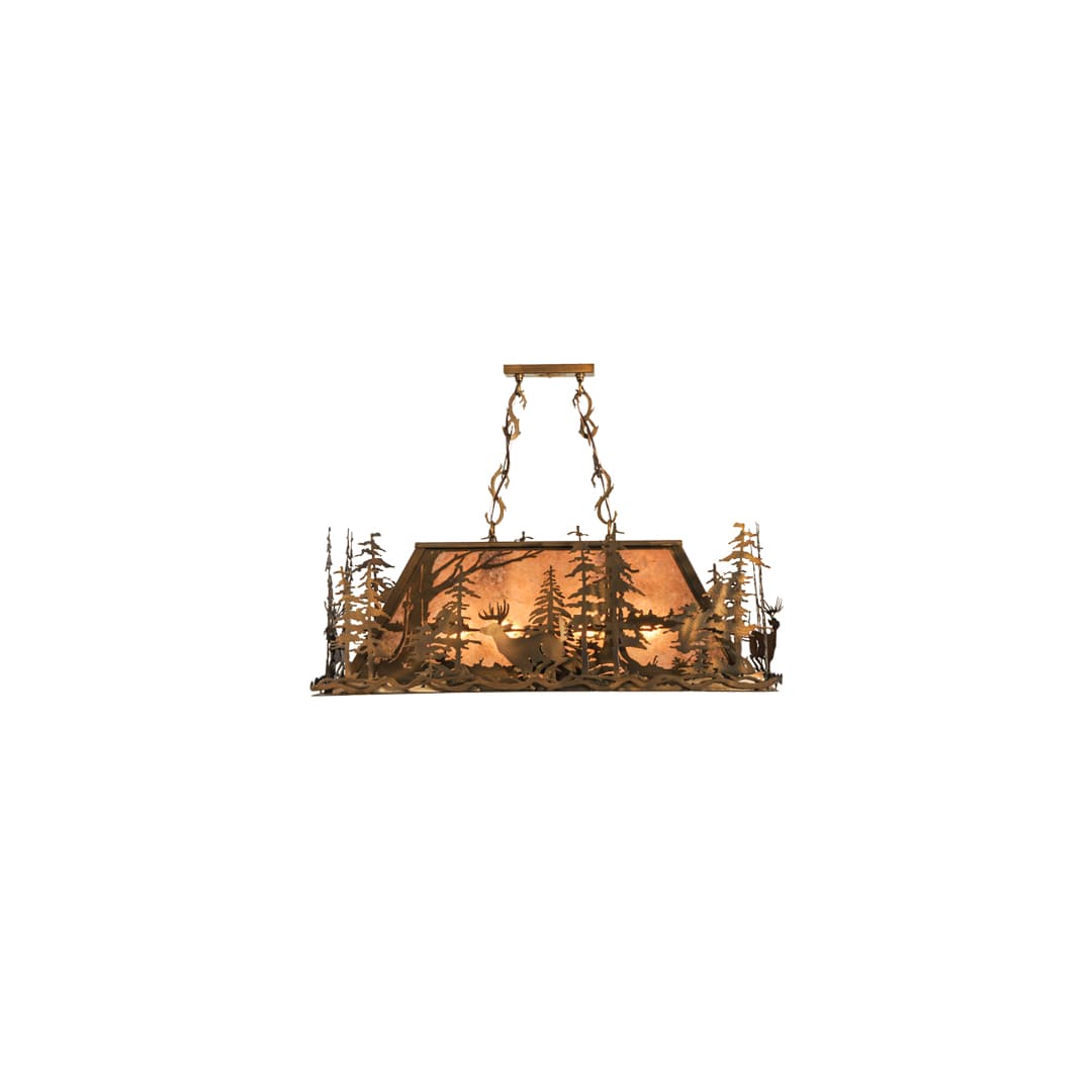 Deer through the Trees 5 Light 20" Wide Linear Pendant
