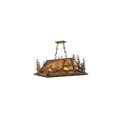 Deer through the Trees 5 Light 20" Wide Linear Pendant