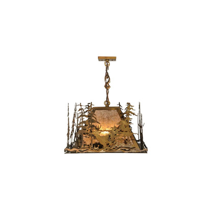 Deer through the Trees 5 Light 20" Wide Linear Pendant