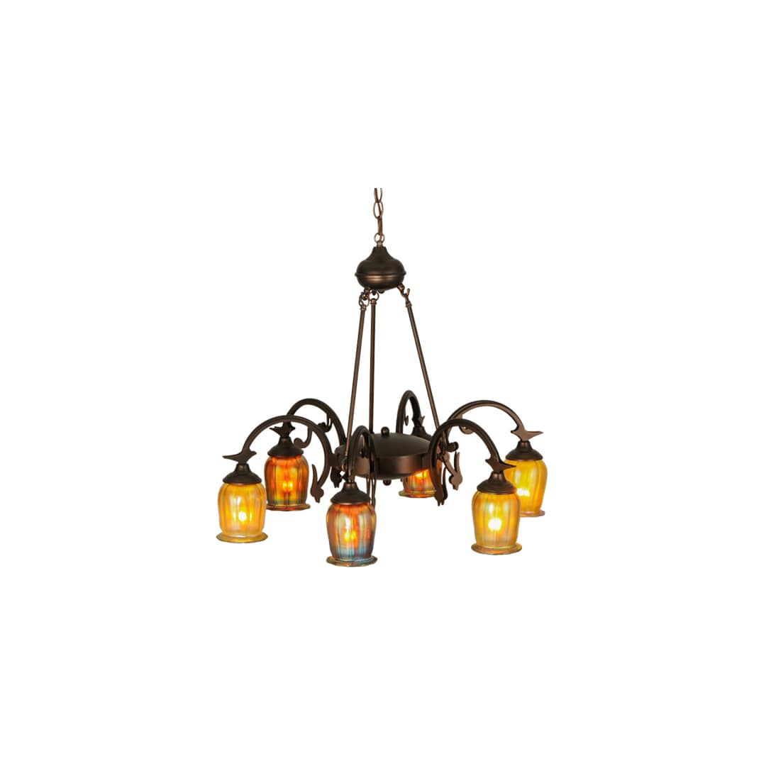 Favrile 6 Light 28" Wide Chandelier