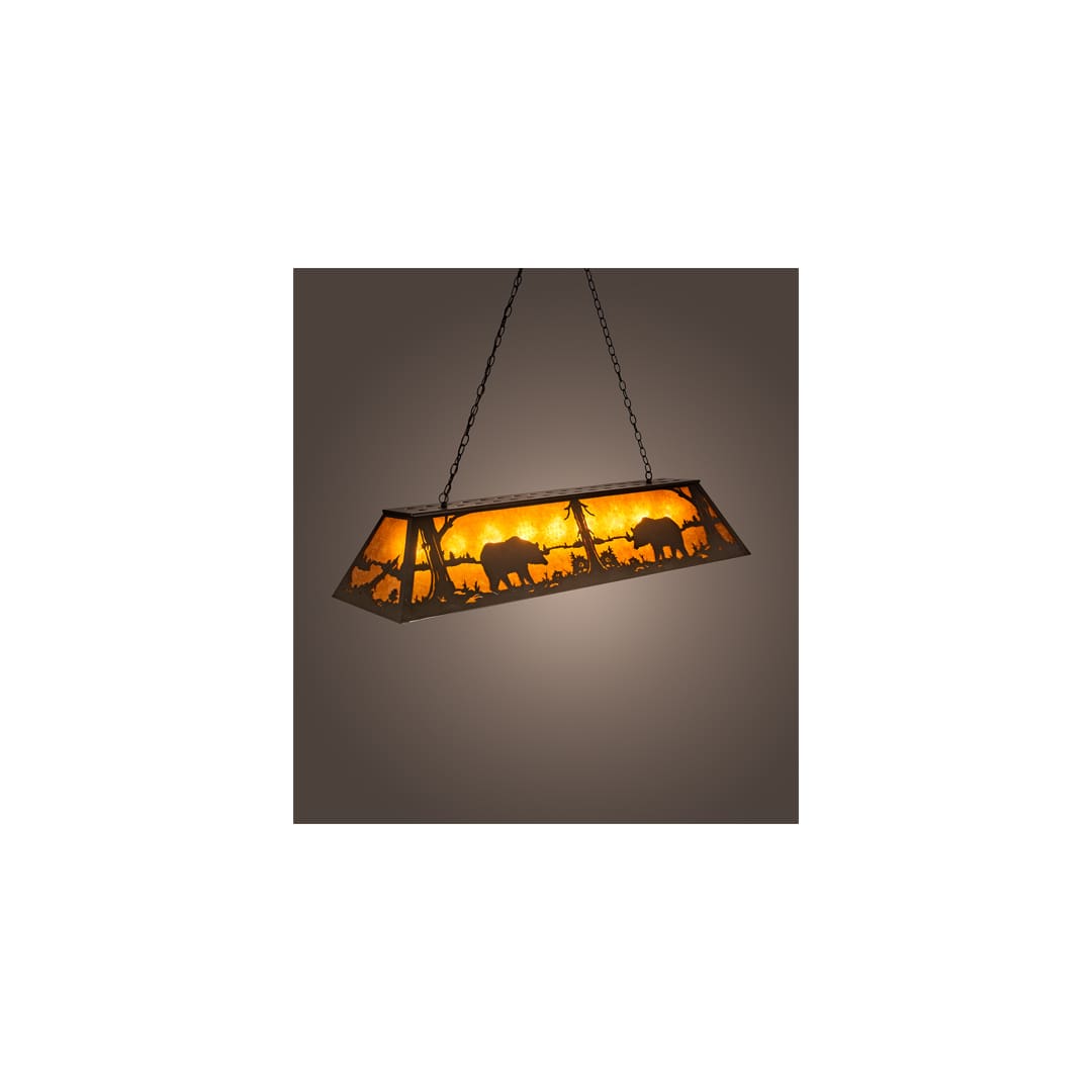 Bear at Lake 9 Light 17" Wide Linear Pendant