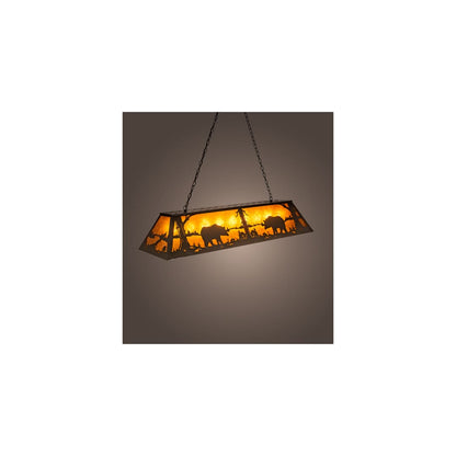Bear at Lake 9 Light 17" Wide Linear Pendant