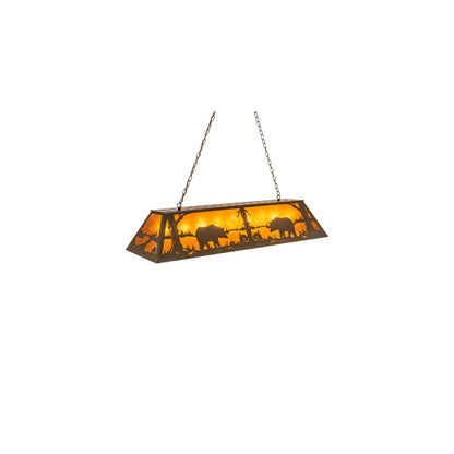 Bear at Lake 9 Light 17" Wide Linear Pendant