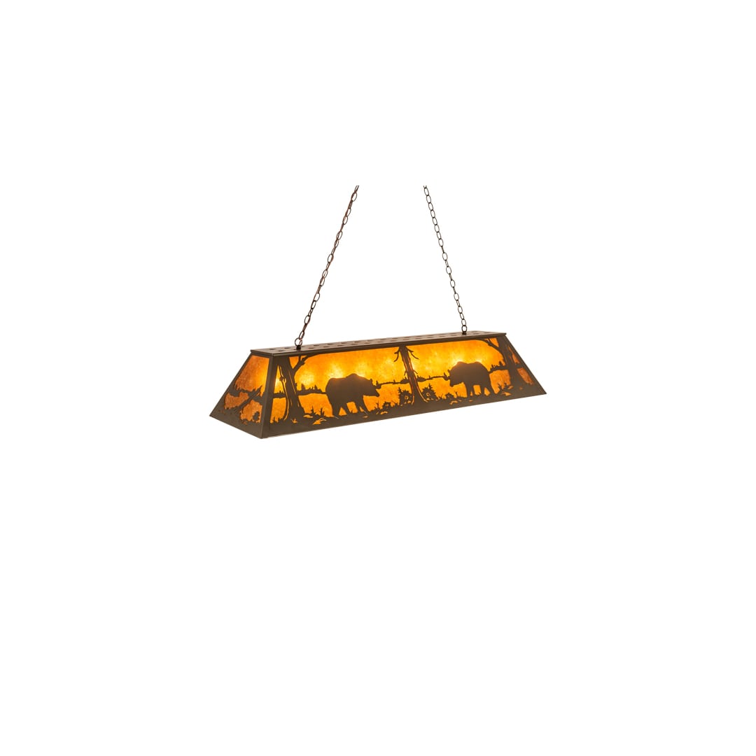 Bear at Lake 9 Light 17" Wide Linear Pendant