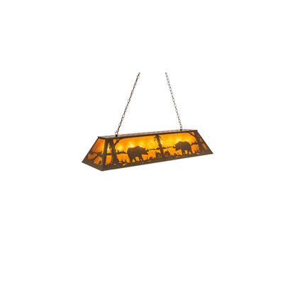 Bear at Lake 9 Light 17" Wide Linear Pendant