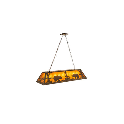 Bear at Lake 9 Light 17" Wide Linear Pendant