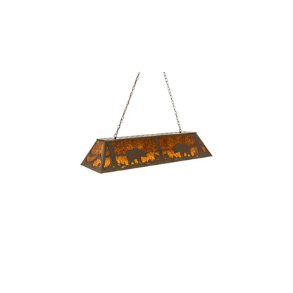 Bear at Lake 9 Light 17" Wide Linear Pendant