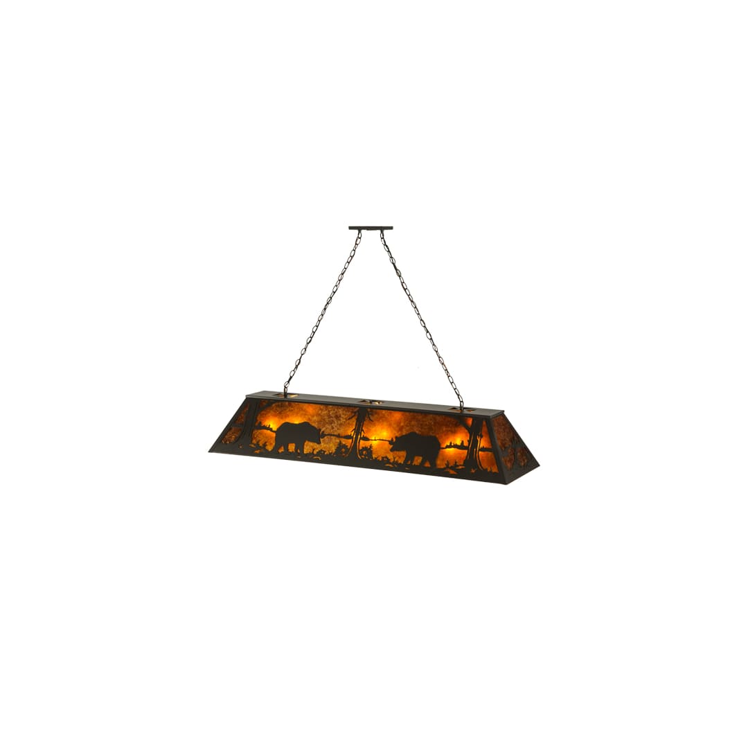 Bear at Lake 9 Light 17" Wide Linear Pendant