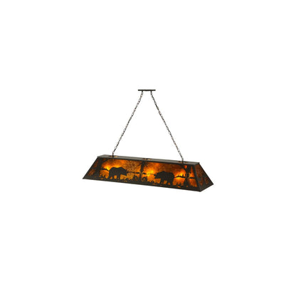 Bear at Lake 9 Light 17" Wide Linear Pendant