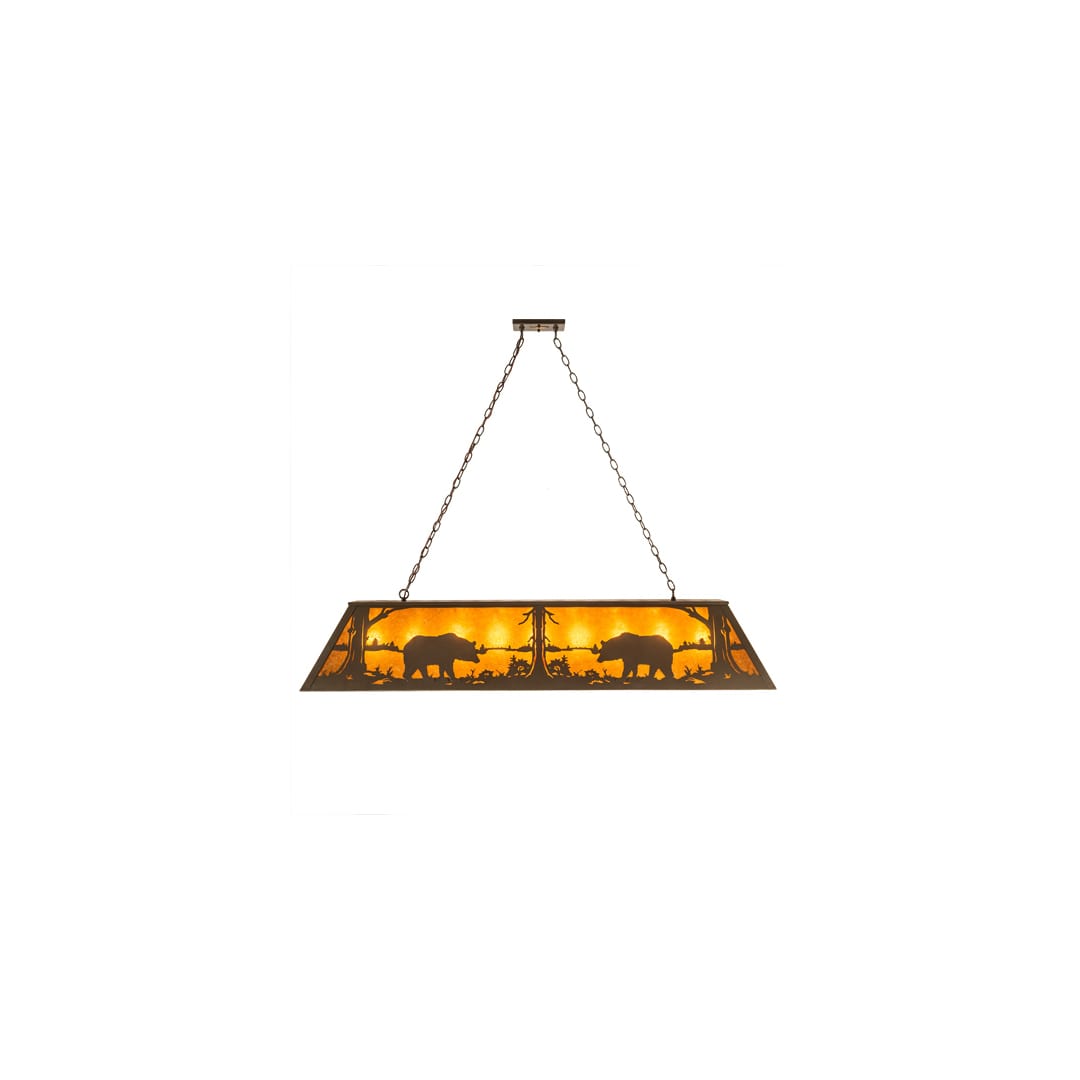 Bear at Lake 9 Light 17" Wide Linear Pendant