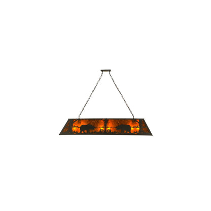 Bear at Lake 9 Light 17" Wide Linear Pendant