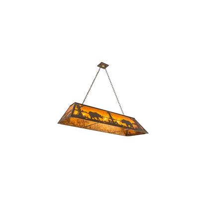 Bear at Lake 9 Light 17" Wide Linear Pendant
