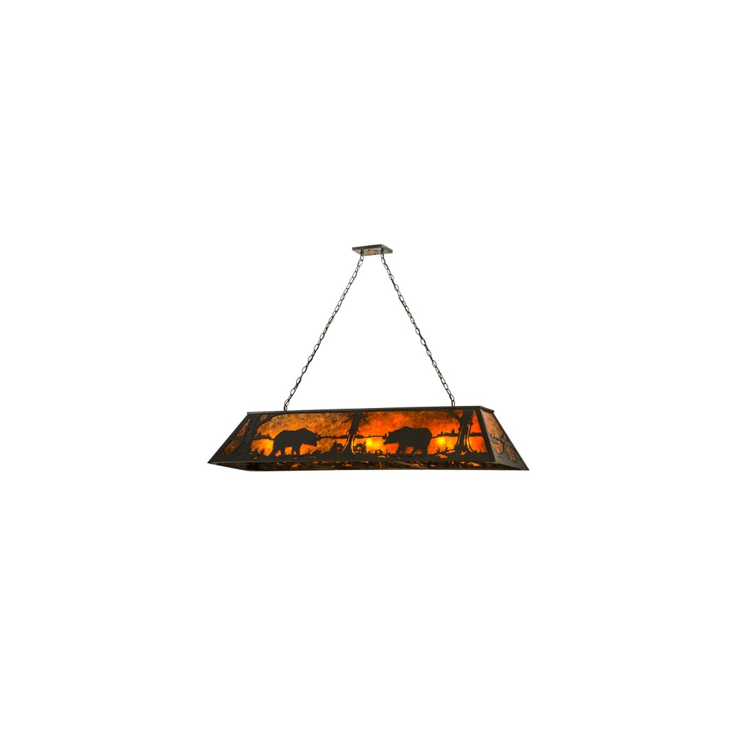 Bear at Lake 9 Light 17" Wide Linear Pendant