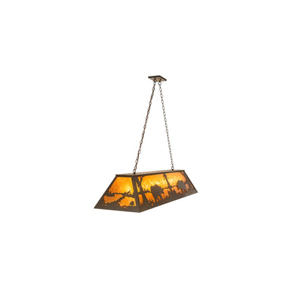 Bear at Lake 9 Light 17" Wide Linear Pendant