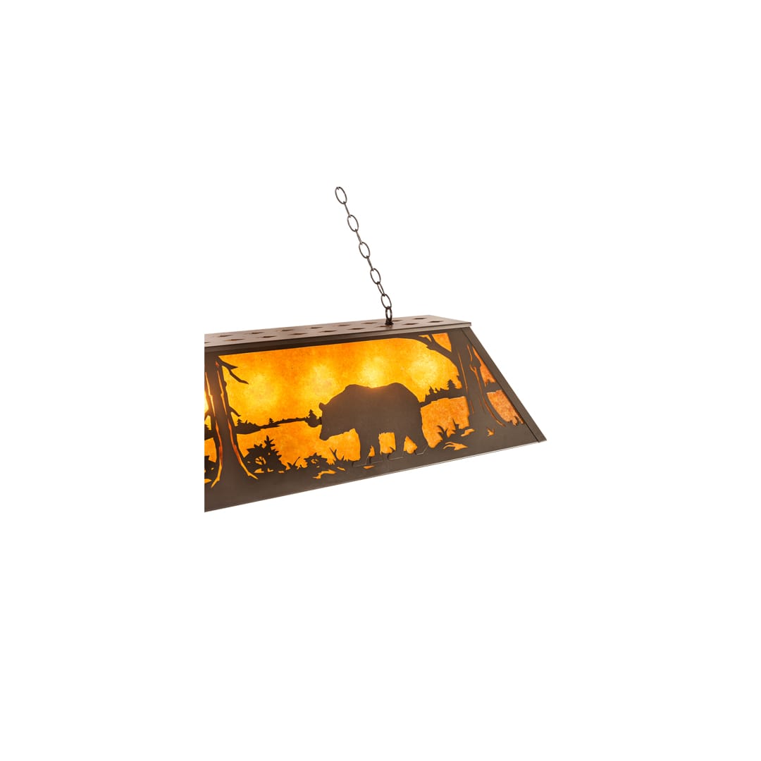 Bear at Lake 9 Light 17" Wide Linear Pendant