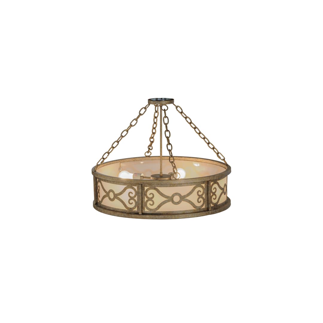 Donya 4 Light 26" Wide Semi-Flush Drum Ceiling Fixture - Corinth Finish