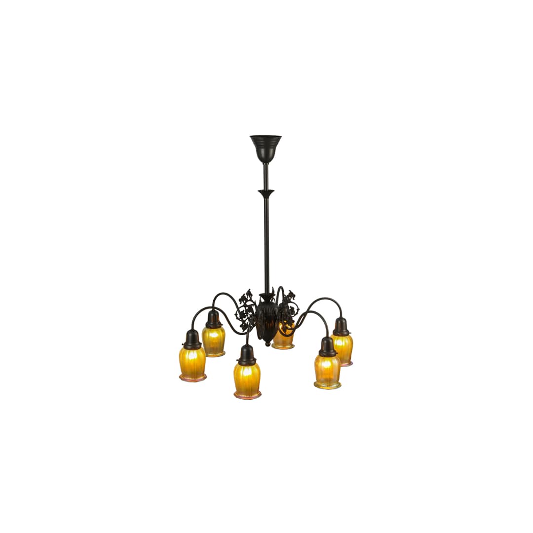Favrile 6 Light 28" Wide Chandelier