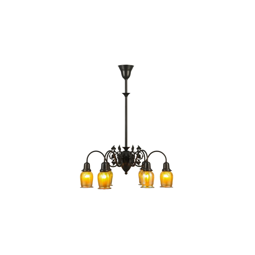 Favrile 6 Light 28" Wide Chandelier
