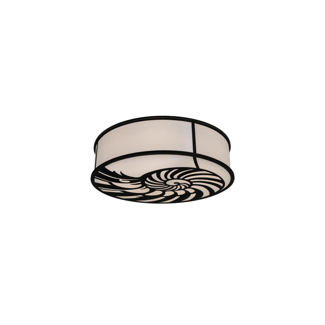 Nautilus 10 Light 60" Wide Flush Mount Drum Ceiling Fixture - Textured Black Finish