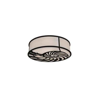 Nautilus 10 Light 60" Wide Flush Mount Drum Ceiling Fixture - Textured Black Finish