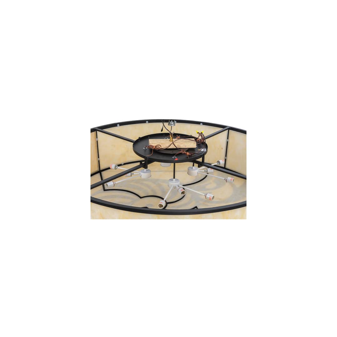 Nautilus 10 Light 60" Wide Flush Mount Drum Ceiling Fixture - Blackwash Finish