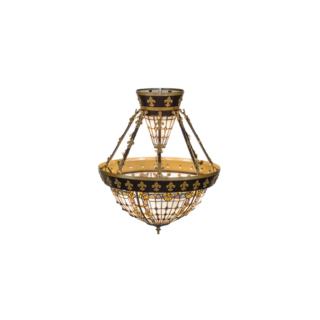 Fleur-de-lis 4 Light 19" Wide Semi-Flush Bowl Ceiling Fixture