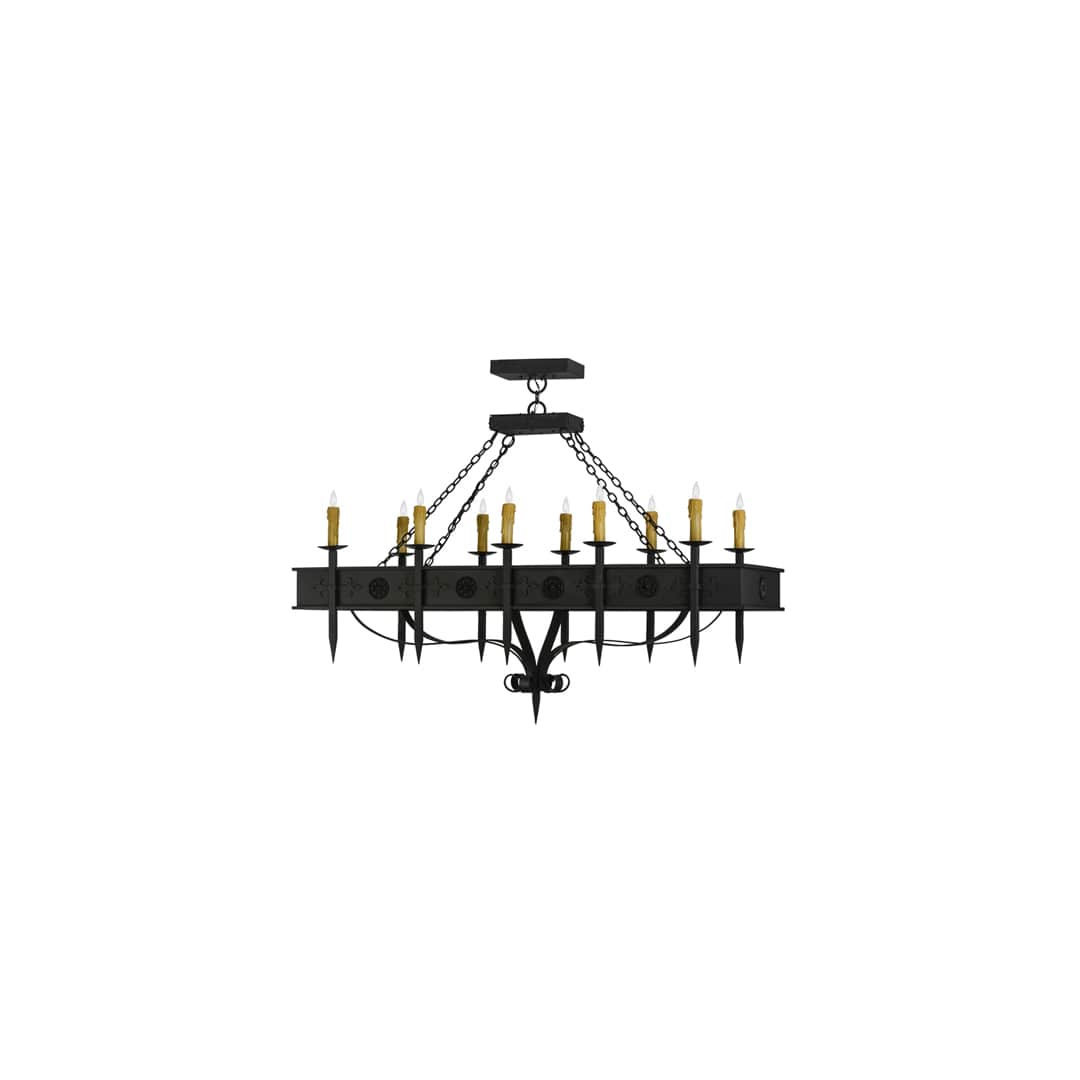 Calandra 10 Light 28" Wide Taper Candle Linear Chandelier